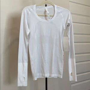 Lululemon run swiftly long sleeve scoop White